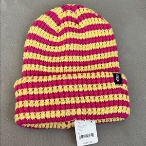FP Movement by Free People Pink and Yellow Striped Beanie